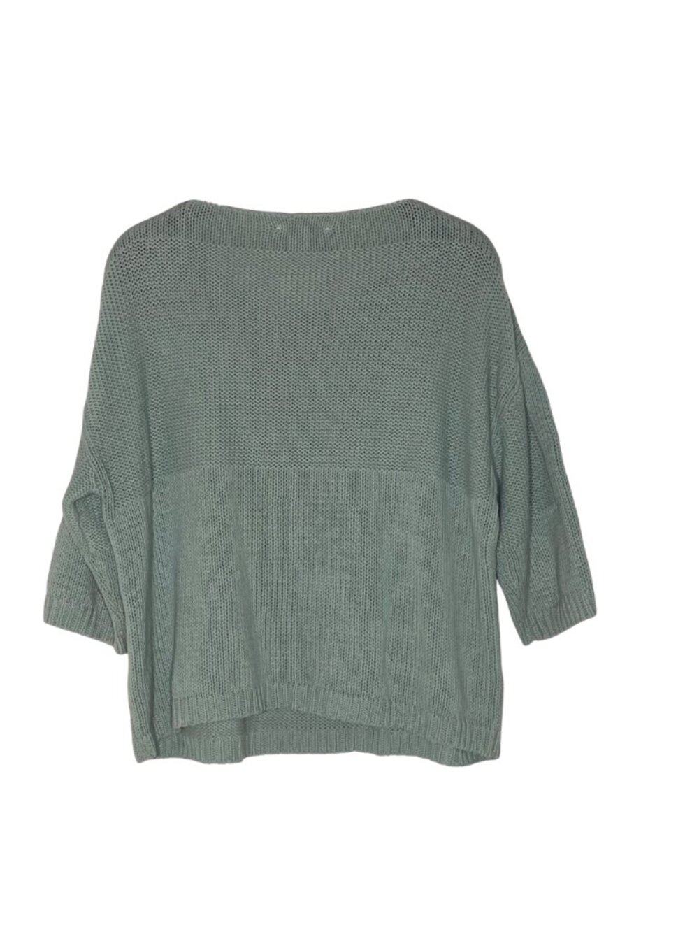 Lafayette 148 Cotton Linen Cable Knit Boxy Cropped Sweater Sz LG - Picture 2 of 6